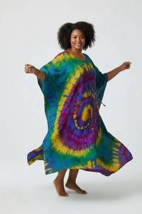Vestido de Playa Maxi Casual de Maternidad Tallas Grandes, Tipo Poncho, Transpirable, Antiarrugas, de Rayón, con Cintura Natural y Mangas Cortas - Product Image 3