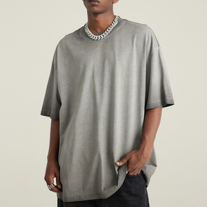 Camiseta Oversize de Alta Calidad al por Mayor para Hombre, Camisetas Vintage con Hombros Caídos, Lavado Ácido, Camiseta Blanca 100% Algodón - Product Image 2