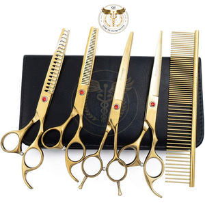 Juego de Tijeras para Mascotas de 8 Pulgadas, Tijeras Rectas y Planas, Tijeras Curvas de Doble Punta, Herramientas de Peluquería Canina para Golden Retriever - Product Image 2