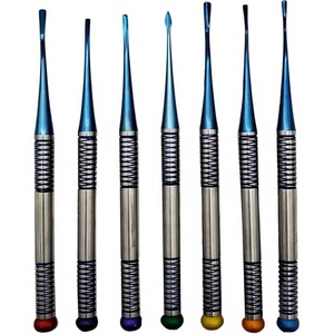 Kit de 7 élévateurs dentaires luxateurs PDL en titane bleu pour extraction dentaire et chirurgie buccale, instruments réutilisables - Product Image 4