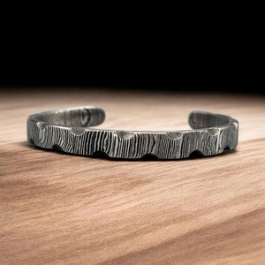 Pulsera de Acero de Damasco Hecha a Mano, Única, Vintage, para Boda, Aniversario, Unisex, Productos de Entretenimiento Deportivo - Product Image 1
