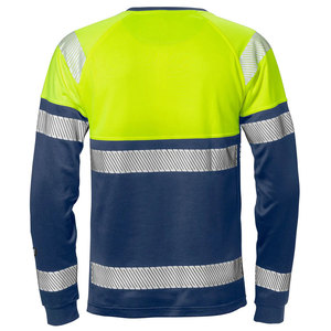 Camisetas de seguridad de alta visibilidad 100% algodón de manga larga con cinta reflectante para trabajo en carreteras y tráfico, para trabajadores. - Product Image 6