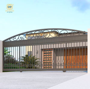 Portail coulissant industriel robuste en fer forgé, clôture personnalisée, portails treillis, galvanisation à chaud, modélisation 3D, design moderne - Product Image 6