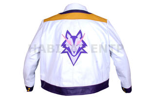 Veste en cuir de vache véritable blanc pour homme avec motifs brodés personnalisés au dos, personnalisation du logo, vestes pour homme - Product Image 3