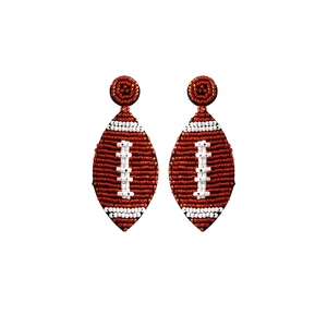 Pendientes de Fútbol Americano con Cuentas Hechas a Mano de Primera Calidad, Joyería Boutique para el Día del Partido, Pendientes Colgantes Personalizados para Fanáticas de Equipos Deportivos - Product Image 1