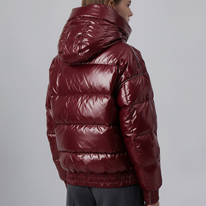 Chaqueta de plumón brillante de poliéster de diseño en oferta, personalizada, suave, impermeable, transpirable, para exteriores, talla grande, para mujer - Product Image 3