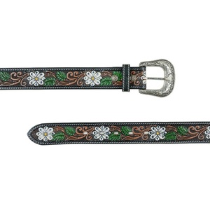 Nouvelles ceintures en cuir véritable de style western, sculptées à la main, avec des motifs floraux élégants, pour hommes et femmes - Product Image 6