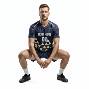 Men Short Sleeve Soccer Jersey <b>Set</b> Adult Football Uniform Soccer Shirt Fully Customized With Player Name and Number & Team Logo - Product Image 4