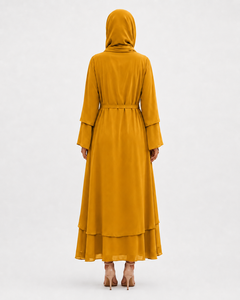 New Customized Ladies <b>Long</b> Floor Full Length Abaya Plain Polyester Chiffon Women <b>Dresses</b> Soft and Comfortable - Product Image 2