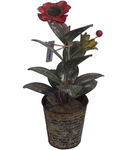 Pot à roses en métal fait main A.B Collation, couleur naturelle, décoration artistique pour la maison et le jardin, ornement mural - Product Image 1