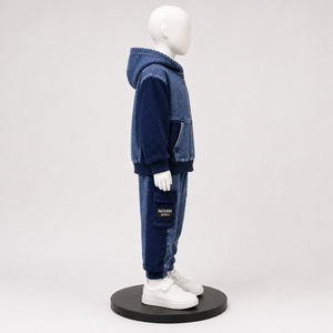 Conjunto Deportivo de Forro Polar Transpirable con Capucha Estampado de Invierno para Niños, Unisex, con Logotipo Personalizado, 100% Algodón - Product Image 2