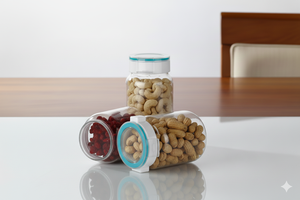 Glass Food <b>Storage</b> <b>Jars</b> With ClipOn Lids Airtight Freshness Preservation <b>For</b> <b>Kitchen</b> Spice Containers Cylinder Minimalist Design - Product Image 3