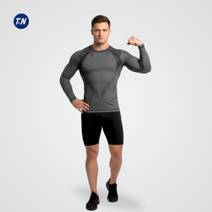 เสื้อรัดกล้ามเนื้อสำหรับ MMA ระบายเหงื่อ ป้องกันรังสียูวี น้ำหนัก 220 กรัม พิมพ์ลายด้วยความร้อน แขนยาว ยูนิเซ็กซ์ โพลีเอสเตอร์ - Product Image 3