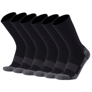 Chaussettes de sport d'entraînement athlétique pour hommes en gros, collection printemps, antidérapantes, épaisses, tricotées, avec logo au bas, couleurs unies blanc, noir, gris - Product Image 1
