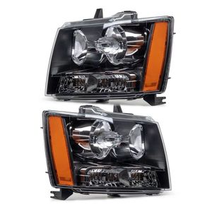 2007-2014 Chevy Avalanche Tahoe Suburban Headlamps Amber Corner Black LED Lights Fit for All Models - Product Image 1