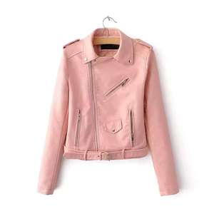 Women's Original Sheep Skin Biker Jacket with Stripe Zip Pockets Vintage Regular Fit <b>Coat</b> for <b>Winter</b> - Product Image 4