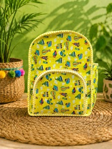 Sac à déjeuner en coton imprimé jaune, sac isotherme réutilisable pour aliments, sac de rangement à fermeture éclair pour l'école et les activités de plein air - Product Image 3