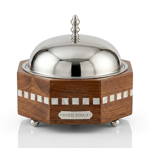 Juego de Cazuelas de Acero Inoxidable Aisladas de Lujo, con Base de Madera, para Mantener Alimentos Calientes, Compatible con Inducción - Product Image 1
