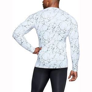T-shirt de compression unisexe tendance pour homme, à manches longues, noir, pour le fitness, séchage rapide, respirant, décontracté - Product Image 3
