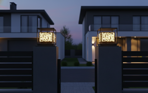 ไฟเสาประตู LED รุ่น E27 IP65 ลายคลื่นทันสมัย ตกแต่งบ้านพักตากอากาศกลางแจ้ง สีดำ เหล็กเคลือบสีฝุ่นคุณภาพสูง แสงวอร์มไลท์ - Product Image 3