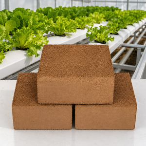 Bulk Coir Pith Blocks 5kg <b>Palletized</b> Shrink <b>Wrapped</b> Low EC Cocopeat Blocks <b>for</b> Hydroponics with 834% Water Holding Capacity - Product Image 1
