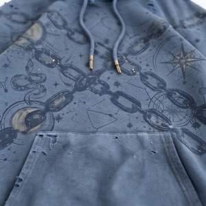 Sudadera con Capucha Azul Extra Grande para Hombre, 100% Algodón Orgánico, Estilo Casual de Invierno, con Bolsillo Canguro, Forro Polar Grueso - Product Image 4