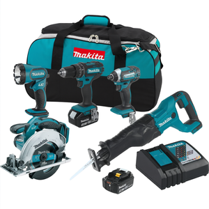 18V Cordless Power <b>Tool</b> Combo Kit 5 Piece Lithium Ion Battery Powered <b>Set</b> - Product Image 2