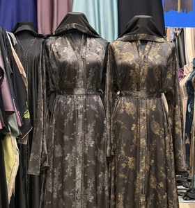 Wholesale Umbrella Abaya Stone Work Handmade Sequined Arabic Dubai Style Full Flare Nida Fabric Evening Party Dress - Product Image 1