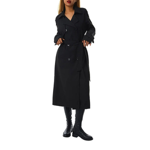 Cashmere Fabric 20% Cashmere 80% Wool Luxury White MIAH CASHMERE LONG COAT New Style Round Neck Long Coat for Women With Belt - Product Image 4