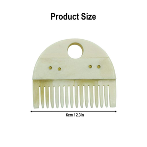 Peigne à cheveux personnalisable en os d'ivoire naturel blanc avec incrustation d'os animal sculpté, style et technique inspirés de l'agate - Product Image 5