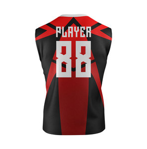 Conjunto de Uniforme de Voleibol Sublimado Personalizado Rojo y Negro 88 Jugadores Unisex Deportivo Sin Mangas Compresión para Todas las Temporadas - Product Image 3