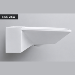 Lavabo mural moderne en céramique, forme pentagone, capacité 9L, montage monotrou, pour salle de bain d'hôpital, garantie 2 ans - Product Image 4