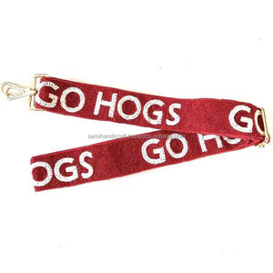 Ceintures en cuir véritable perlées Boomer Sooner Beaded Purse Strap en vente - Product Image 3