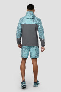 Conjunto deportivo cortavientos reflectante para hombre, con cremallera, de poliéster y nailon, chaqueta y pantalones cortos. - Product Image 2