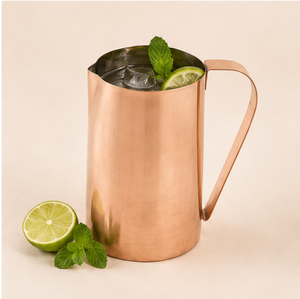 Handcrafted Pure Copper Water Jug with Rose <b>Gold</b> Finish Traditional Ayurvedic Health Benefits Pitcher for Home and Hotel Use - Product Image 3