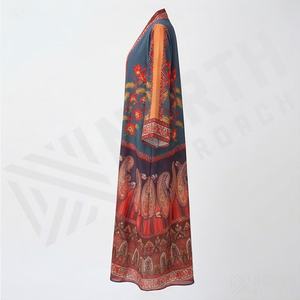 Abaya Traditionnelle Modeste pour Femmes Musulmanes, en Polyester, Imprimé Floral Diamanté, Élégante, Tendance, Vente en Gros, Robe d'Été, d'Automne et de Printemps - Product Image 3