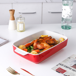 Bandeja para Hornear Multiusos, Apta para Horno, Resistente a Altas Temperaturas, Apta para Lavavajillas, de Cerámica, Forma Rectangular, Elegante para Servir - Product Image 5