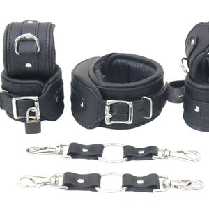 Conjunto de Restricción de Muñeca a Tobillo de Piel de Oveja con Hebilla de Acero y 4.5cm de Ancho para Juegos de Bondage Seguros - Product Image 2