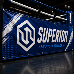 Custom Event Boxing Ring Side <b>Banner</b> with Strong Reinforced Grommets - Product Image 1