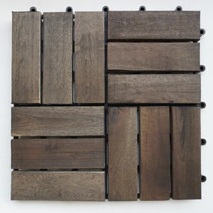 Tuile de terrasse en bois d'acacia noyer moderne à 12 lattes de qualité supérieure épaisseur 12mm beau parquet extérieur balcon plancher en bois au bord de la piscine - Product Image 4