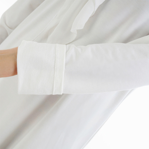 Robe longue respirante en coton (95%) et élasthanne (5%) de 220g, taille naturelle, teinte unie, tissée, écologique, collection automne – Meilleure vente - Product Image 3
