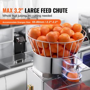 Spremiagrumi Automatico Commerciale da 120W in Acciaio Inox, Estrattore di Succo con Capacità di 25 Arance al Minuto, Voltaggio 110V - Product Image 3