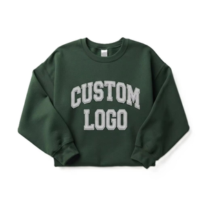 เสื้อฮู้ดดี้โอเวอร์ไซส์แฟชั่นสตรีทแวร์สำหรับผู้หญิง ผ้าฝ้ายวินเทจสีเขียว ปักลายเชนิลล์แบบวาร์ซิตี้  รับปักแบรนด์ตามสั่ง  งานถัก - Product Image 4
