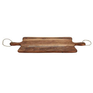 Stylish Multi-Purpose Wooden <b>Chopping</b> <b>Block</b> with Handle for Serving & Cutting - Product Image 4