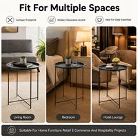 Table d'appoint moderne en acier thermolaqué avec plateau pliable et dessus amovible pour les acheteurs en gros de meubles de maison