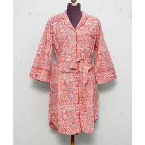 Camisa Kimono de Manga Larga de Algodón Estampado para Mujer, Linda y Elegante para Fiestas, con Decoración de Botones, Midi, Lavable, Transpirable, Último Diseño - Product Image 1