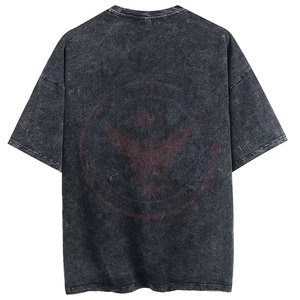 Breathable 100% Cotton Acid Wash Men's T-Shirts-Quick Dry Eco-Friendly <b>Short</b> <b>Sleeve</b> Lightweight - Product Image 2