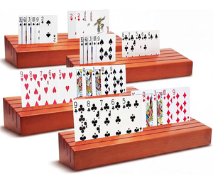 Wood Business <b>Card</b> Stand Playing <b>Card</b> Holder Modern designer Natural Wood Color Playing <b>Card</b> Holder - Product Image 1
