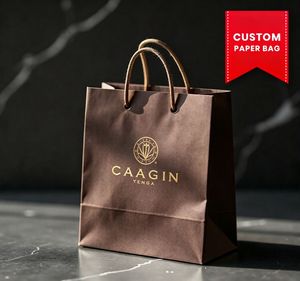 Premium Wholesale Paper <b>Packaging</b> <b>Bags</b> with Custom Brand Logo Gold Foil Stamping for Fashion, Jewelry, Cosmetics and Retail Shop - Product Image 1