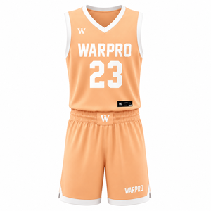 Nuevo Conjunto de Uniforme de Baloncesto WARPRO 2026 Naranja # Conjunto Deportivo de 2 Piezas: Jersey sin Mangas y Pantalones Cortos de Secado Rápido y Absorción de Humedad - Product Image 1